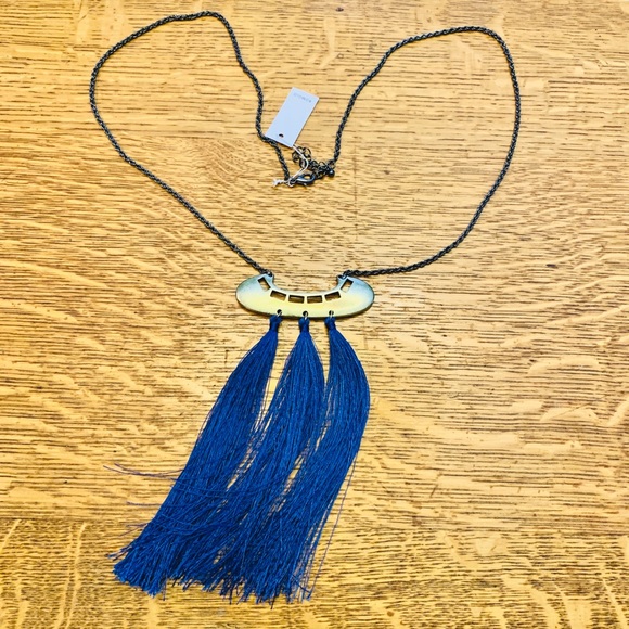 NEW! Romolo Blue Tassel Necklace - Picture 3 of 5